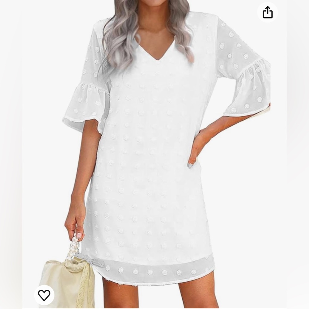 Blooming Jelly dress size small fun polka dot white chiffon flowy mini dress 🩷🩷